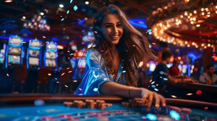 Meja Sic Bo Dadu di studio live opahoki dengan tiga dadu dan grid taruhan yang jelas